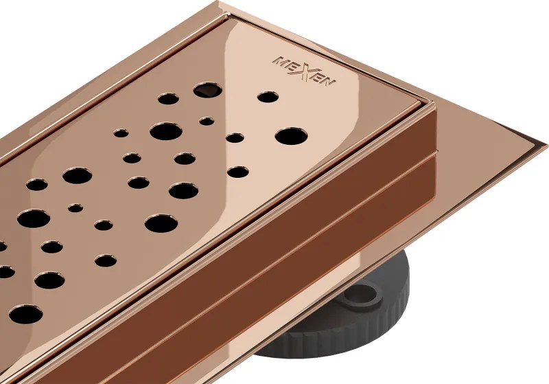 Mexen Flat 360° M12 draaibare lijnafvoer 60 cm, roségoud - 1621060-40