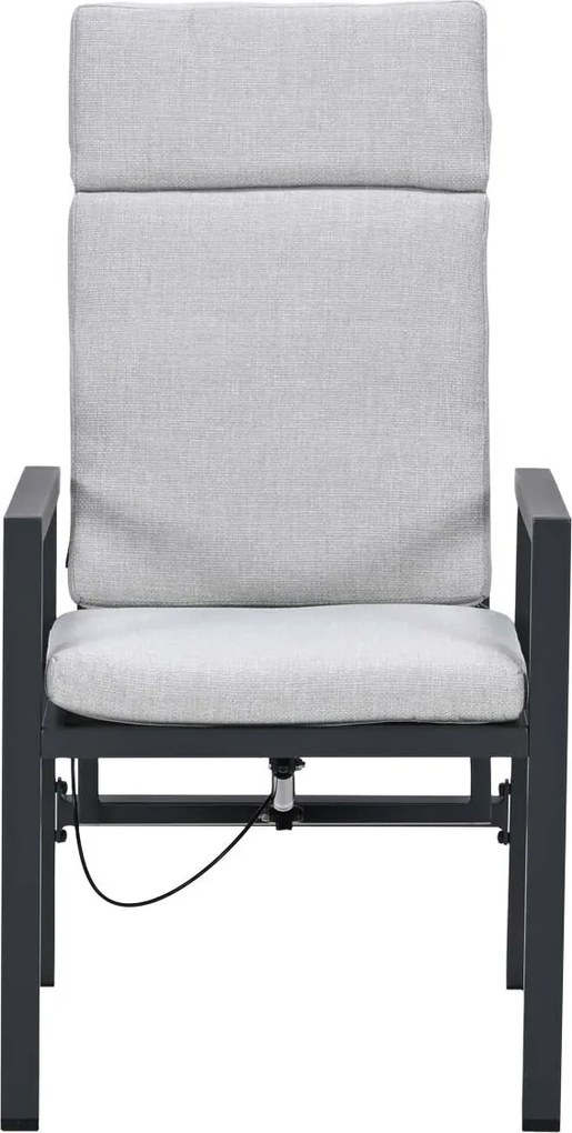 Garden Impressions Kasper tuinset 5-delig - tuintafel 160x84 cm donker grijs