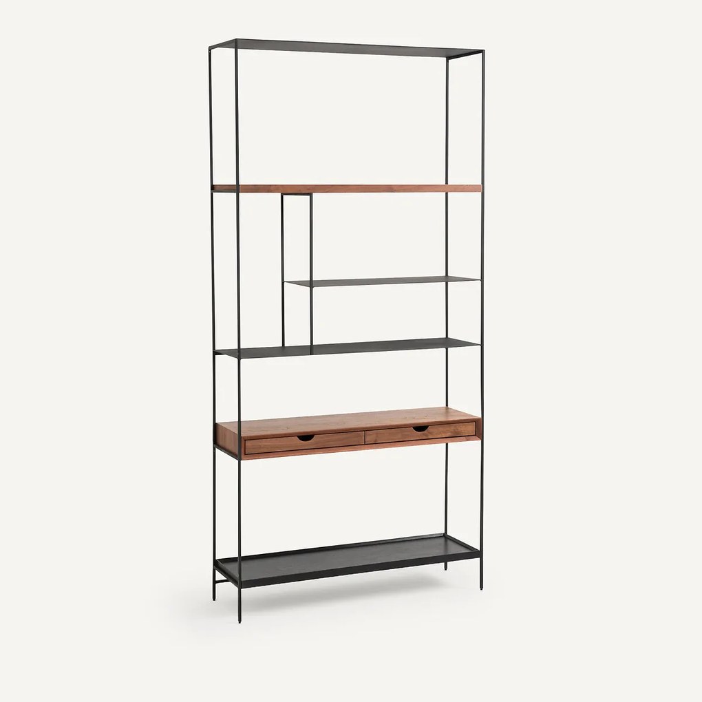 Boekenrek in notenhout Tidder