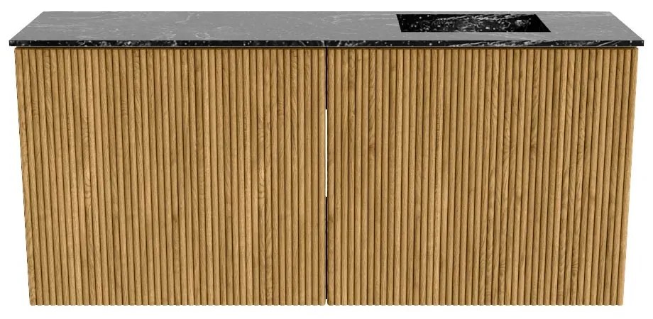 Mondiaz Joya DLux 90cm toiletmeubel oak met wastafel faye rechts zonder kraangat lava