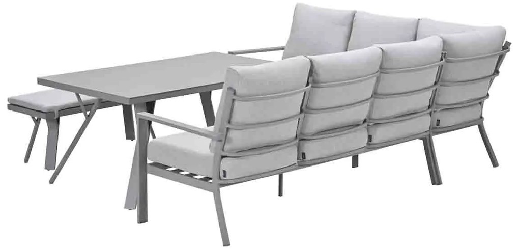 Garden Impressions Senja lounge dining set 4-delig links - valley sand