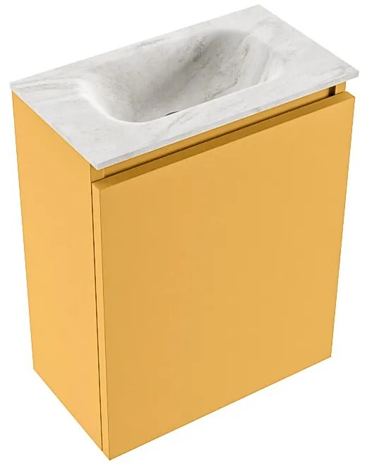 Mondiaz Ture DLux toiletmeubel 40cm ocher met wastafel ostra midden zonder kraangat