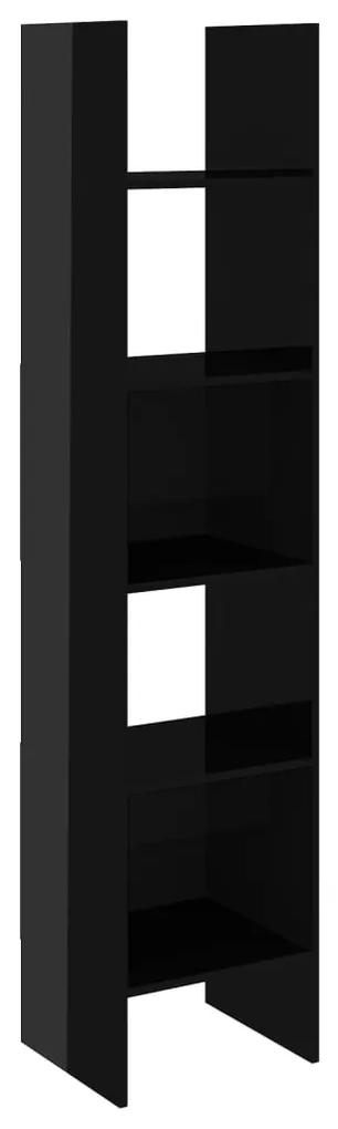 vidaXL Boekenkast 40x35x180 cm spaanplaat hoogglans zwart