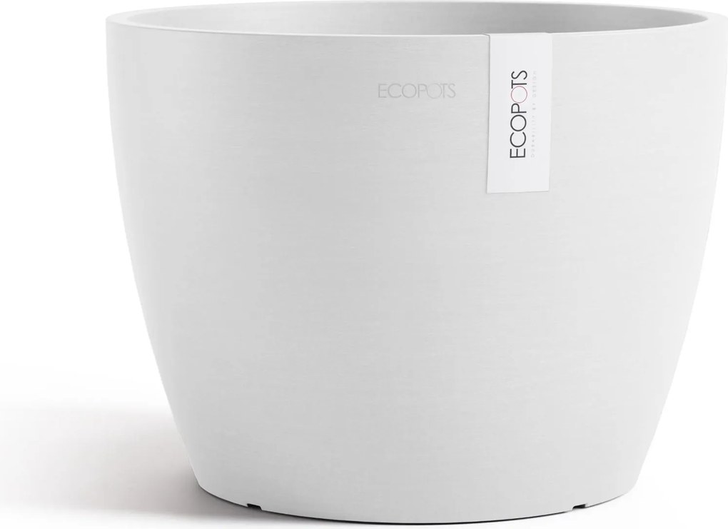 Ecopots bloempot Stockholm 31 - Rond - Pure White - Diameter 31 x H23,5 cm