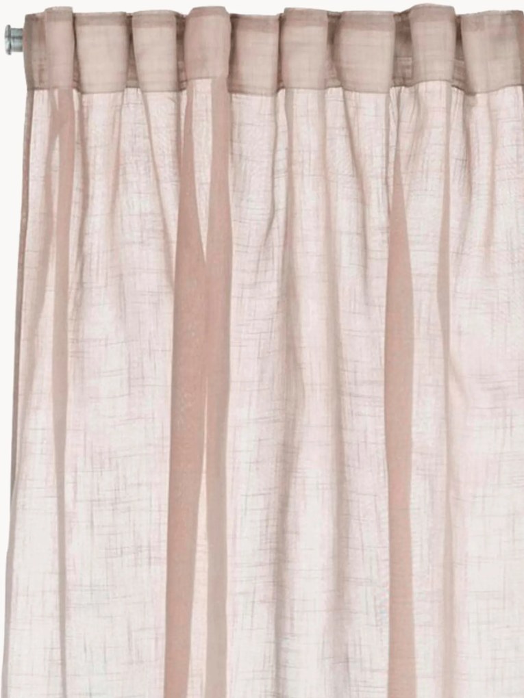 Transparante multibandgordijnen met linnenlook Lara, 2-delig, B 134 cm