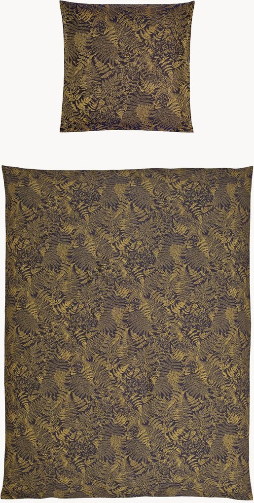 Katoenen jacquard dekbedovertrekset Farn