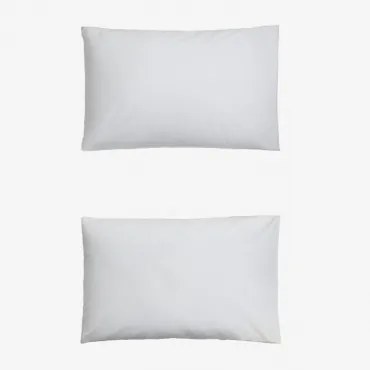 Pack Van 2 Kussenslopen Van 180-draads Perkal Katoen Lesia Wit & 50 X 75 Cm - Sklum