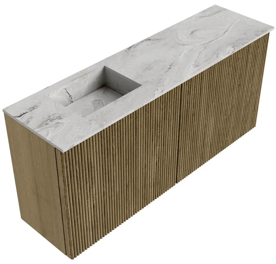 Mondiaz Joya DLux 90cm toiletmeubel dusk met wastafel faye links zonder kraangat glace
