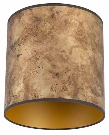 Lampenkap brons 25/25/25 met gouden binnenkant cilinder / rond