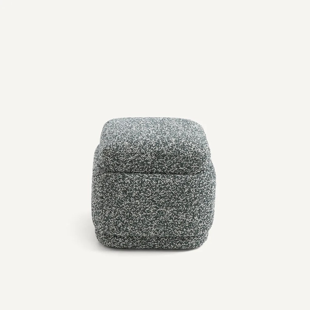 Poef in gemêleerde bouclé stof, CLEOPHEE