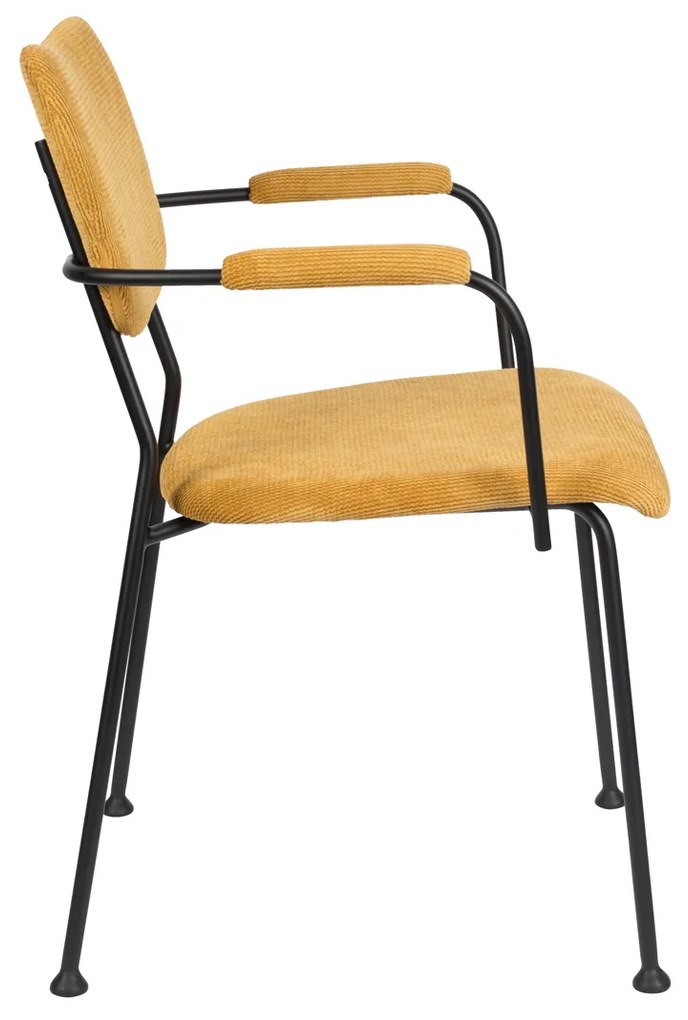 Zuiver Benson Design Armstoel Okergele Stof