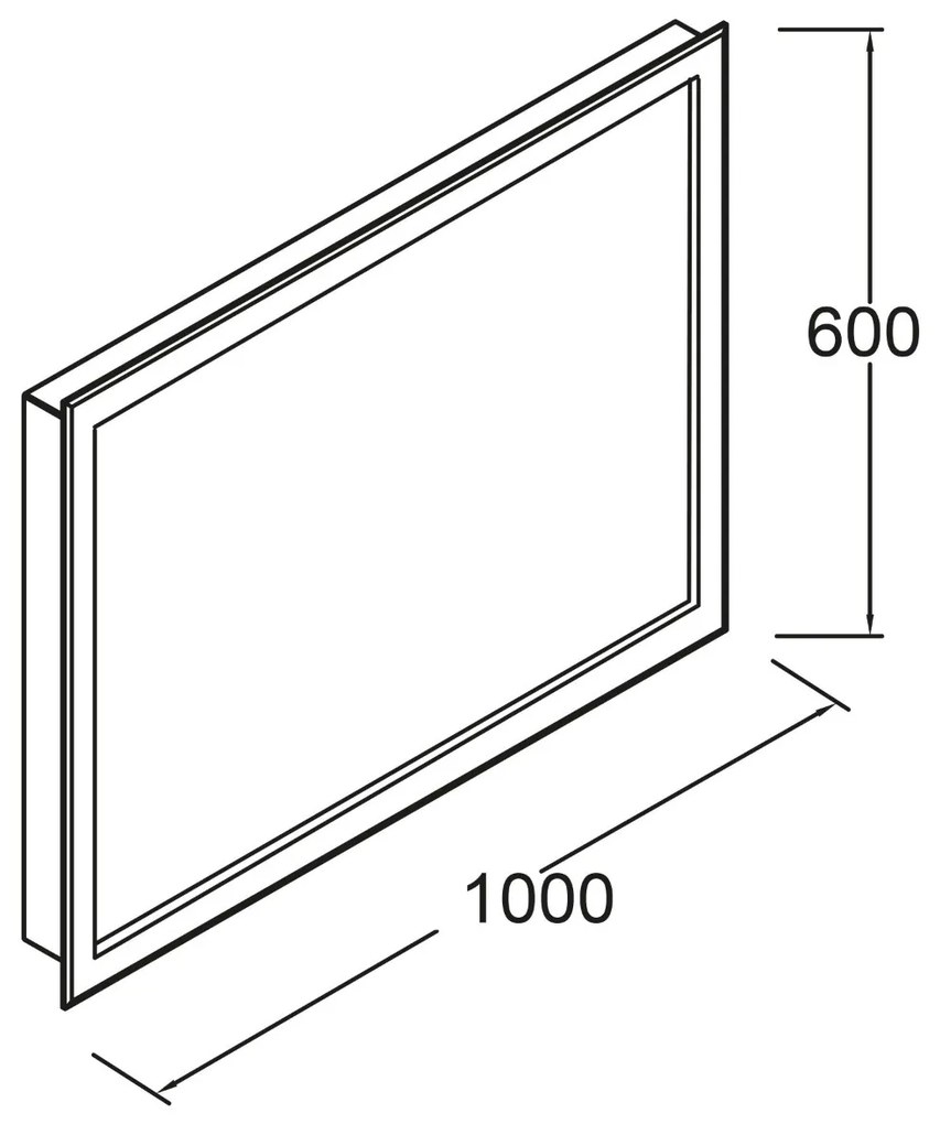 Muebles Amor spiegel met LED-verlichting en zwart frame 100x60cm