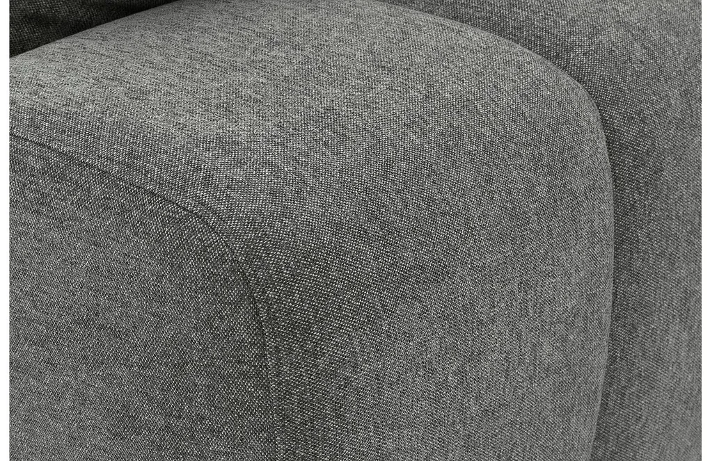 Goossens Excellent Bank Kubus - 30 X 30 Cm Stiksel grijs, stof, 1,5-zits, modern design met chaise longue links