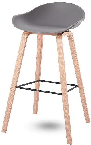 House of Rebels Barkruk - Romeo - 73 cm - Grijs - Hout - House of Rebels