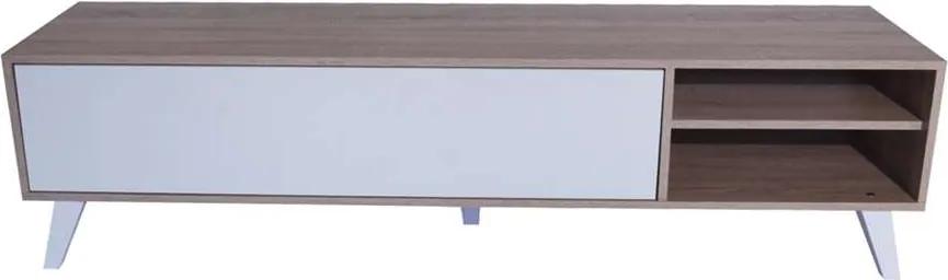 Symbiosis TV-meubel Heidal - eikenkleur/wit - 43,2x165x40 cm - Leen Bakker
