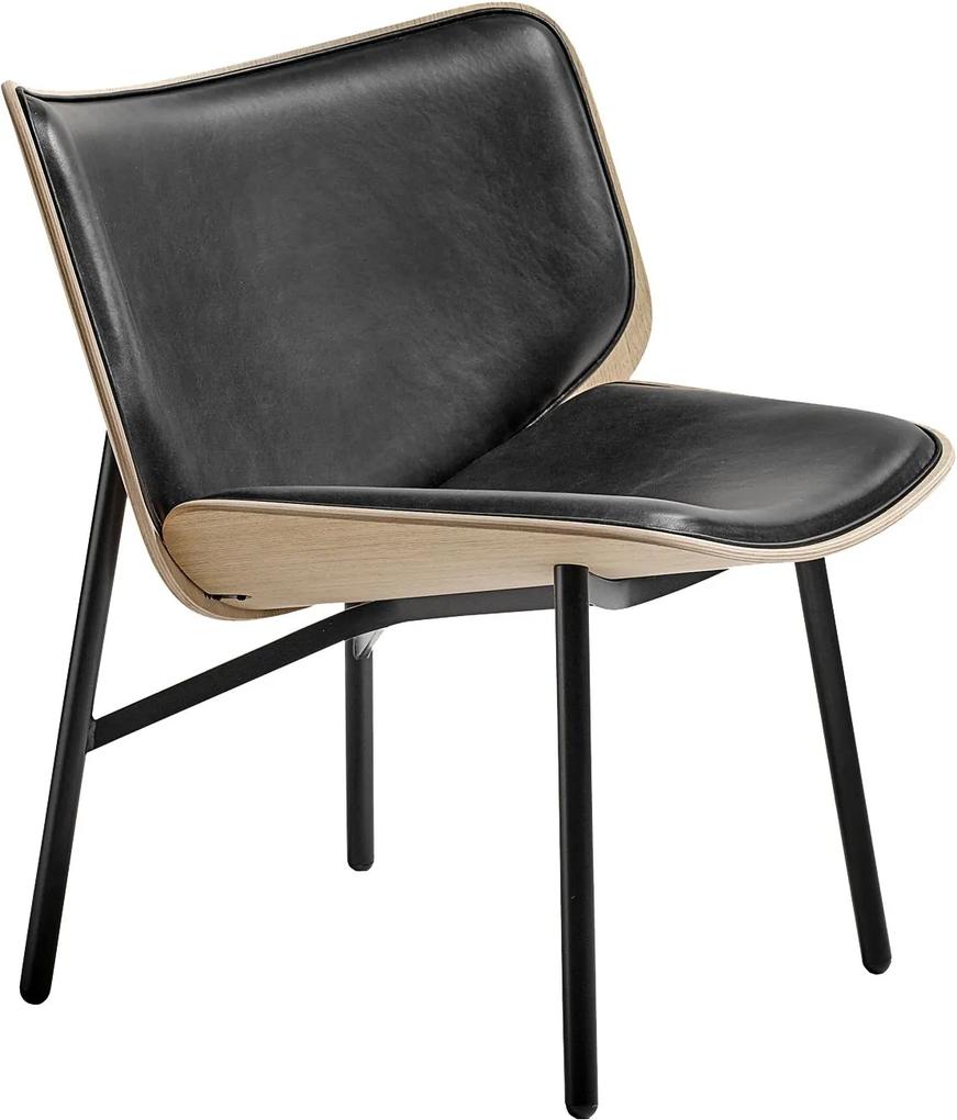 Hay Dapper fauteuil met zwart onderstel Silk leather zwart