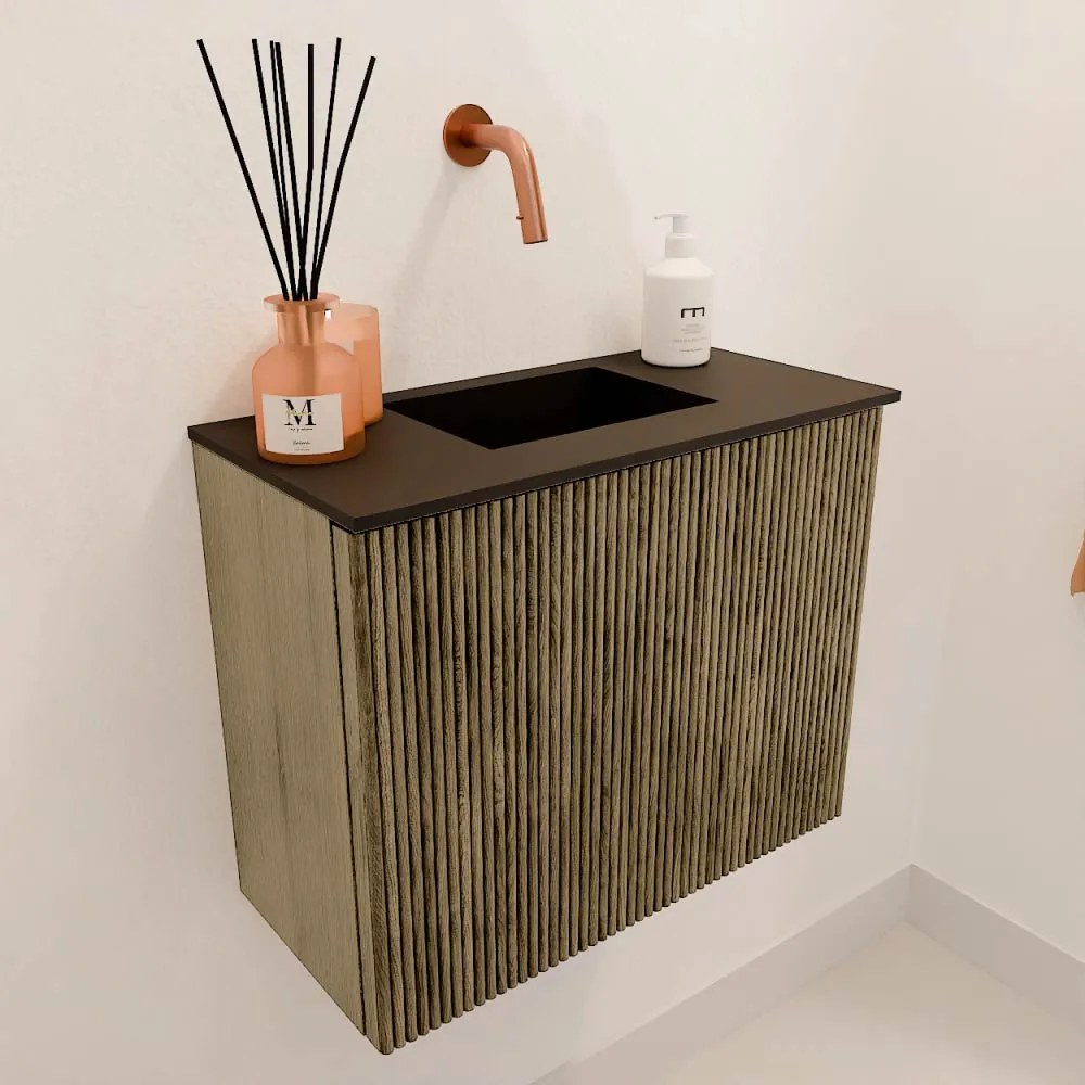 Mondiaz Joya 50cm toiletmeubel dusk met wastafel faye midden zonder kraangat urban