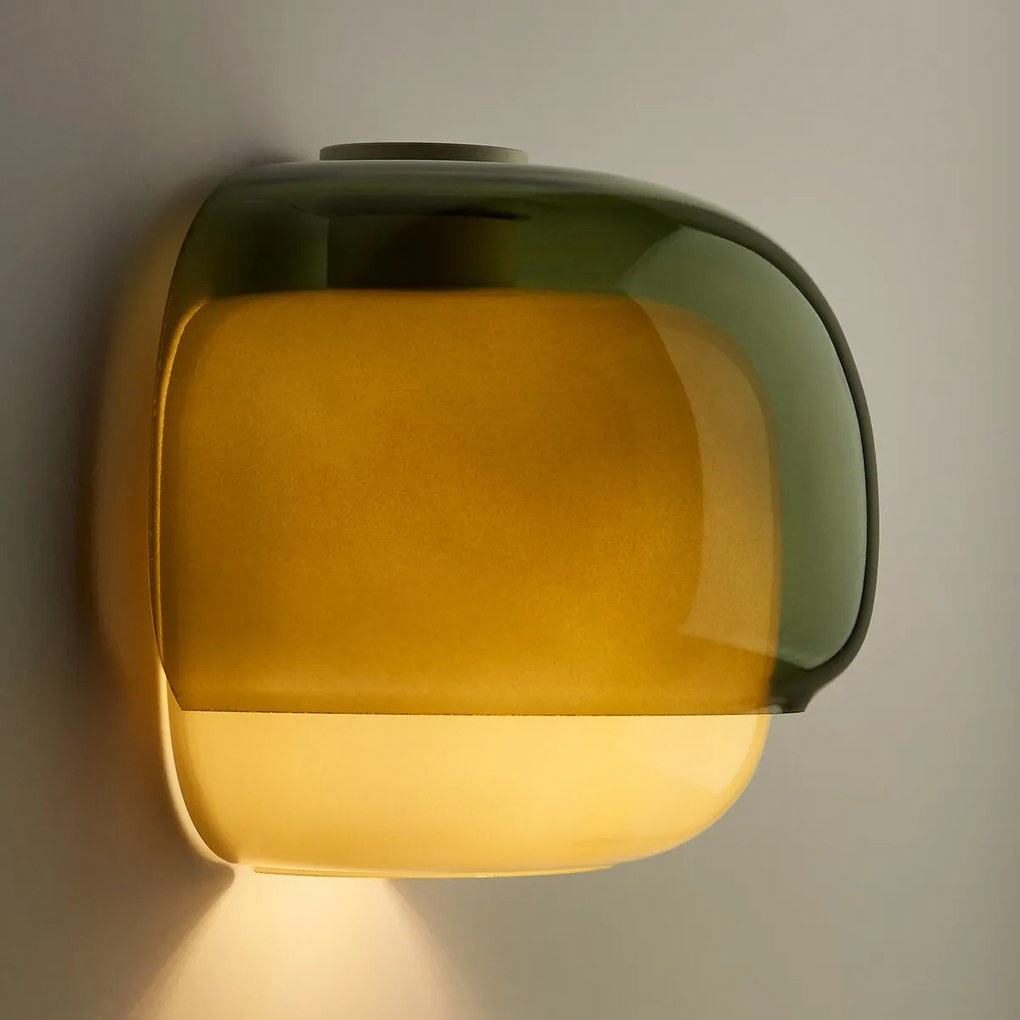 Wandlamp in gekleurd glas, Kinoko