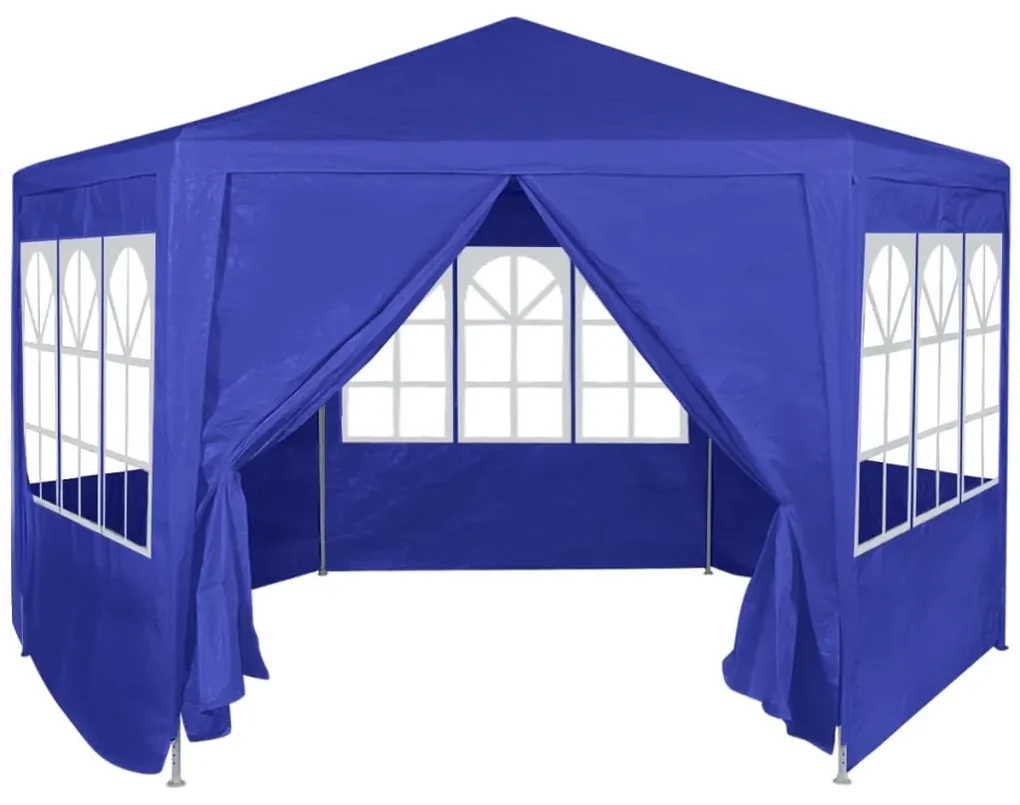 vidaXL Feesttent met 6 zijwanden 2x2 m blauw