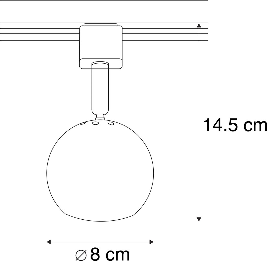 Moderne rail spot zwart 1-fase - Iconic Gissi