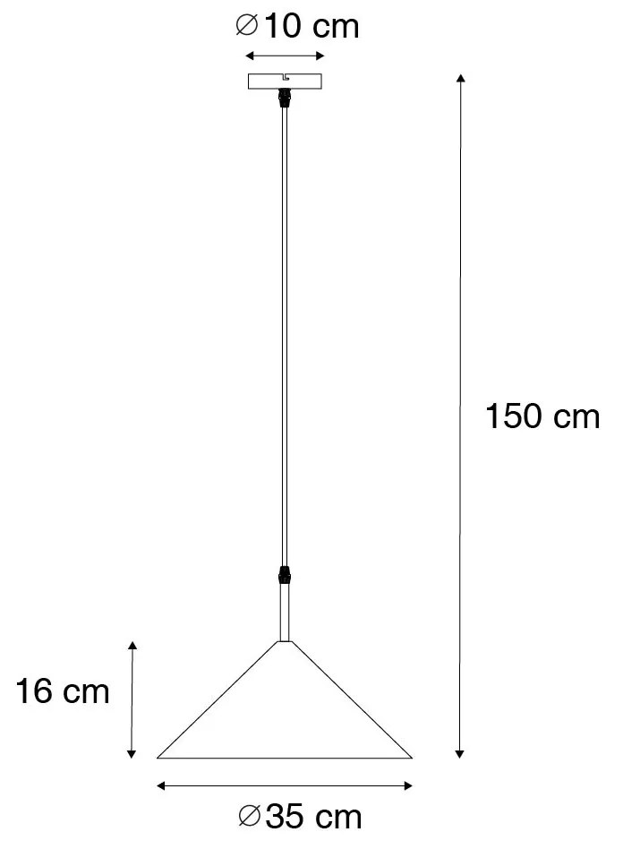 Design hanglamp zwart - Triangolo Design E27 rond Binnenverlichting Lamp