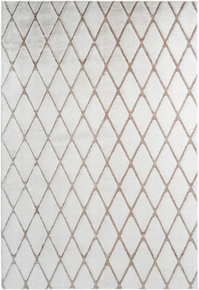 More99 | Vloerkleed Hestia 80 x 150 cm, poolhoogte 20 mm wit, taupe vloerkleden 100% micropolyester / onderzijde: vloerkleden & woontextiel vloerkleden