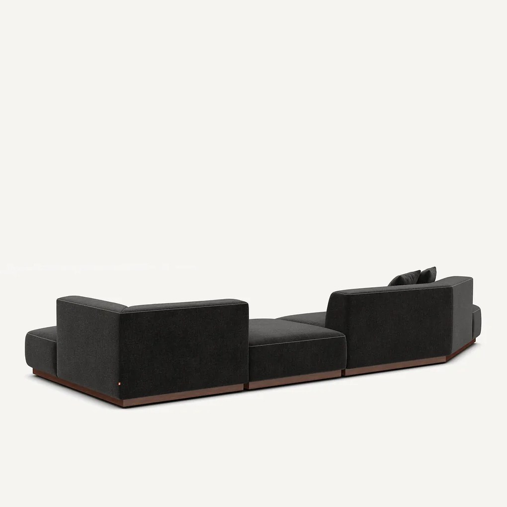 Open hoekbank rechts XL chenille fluweel, Jacopo