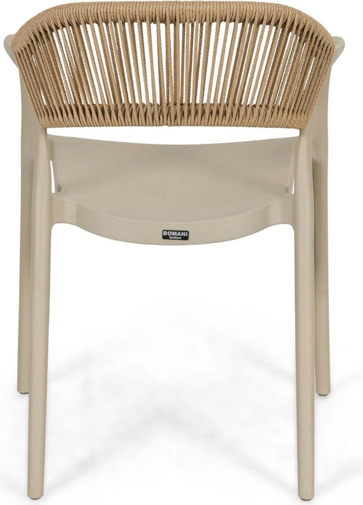 Tuinset 6 personen 220 cm Kunststof Taupe Domani Furniture Toscano/Tavano