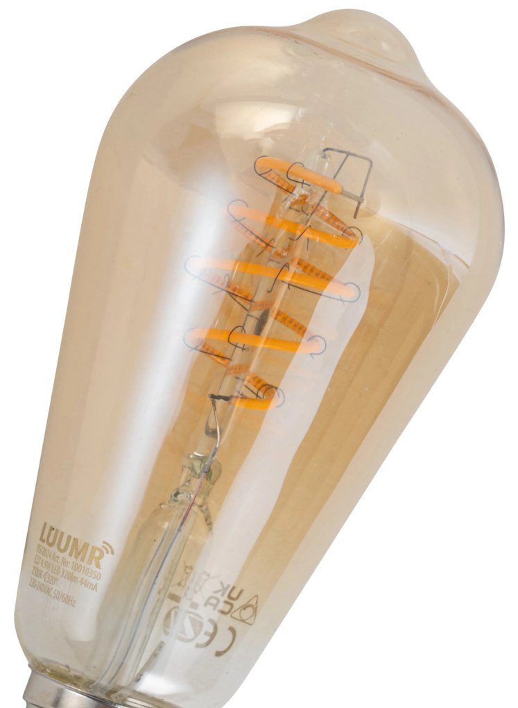 Set van 5 Smart E27 dimbare LED lampen ST64 amber 4.9W 320 lm 2500K