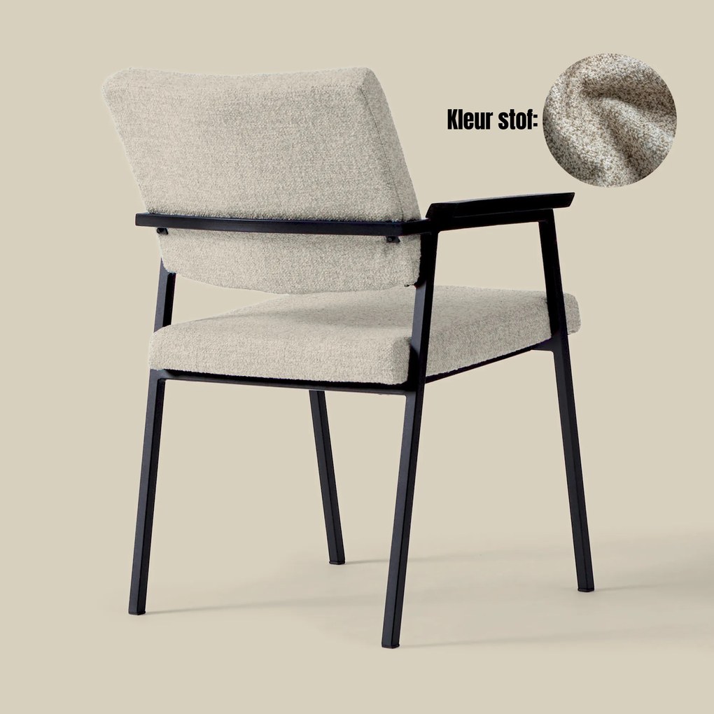 Beige Eetkamerstoel Met Armleuningen