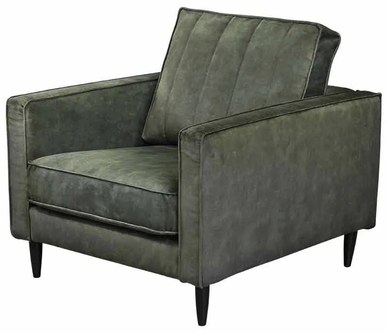 Fauteuil - Linje - velours Adore groen 156