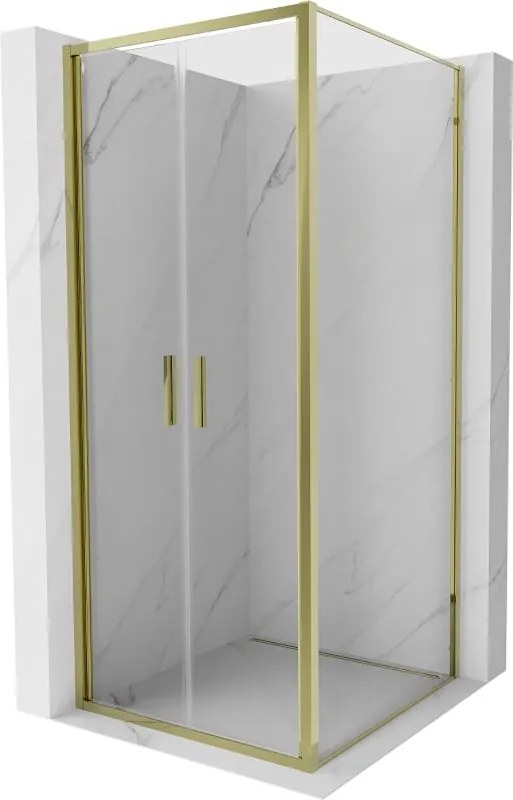 Mexen Exo draaideur douchecabine 90 x 90 cm, transparant, goud - 814-090-090-50-00