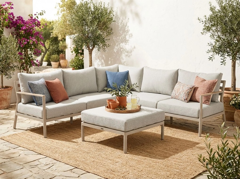 Hoek loungeset Aluminium Zand/Beige Lifestyle Garden Furniture Verano