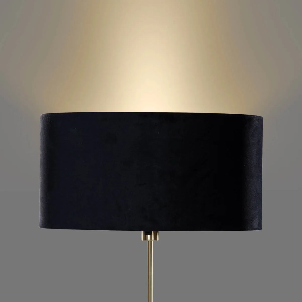 Vloerlamp goud met ovale velours kap zwart 50 cm - Parte Klassiek / Antiek E27 Binnenverlichting Lamp