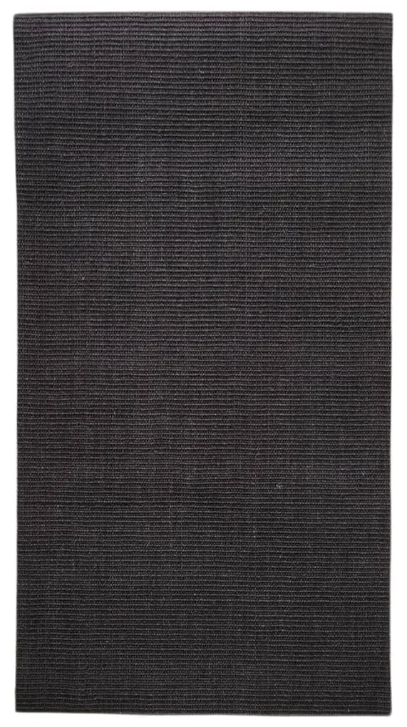 vidaXL Vloerkleed 80x150 cm natuurlijk sisal zwart