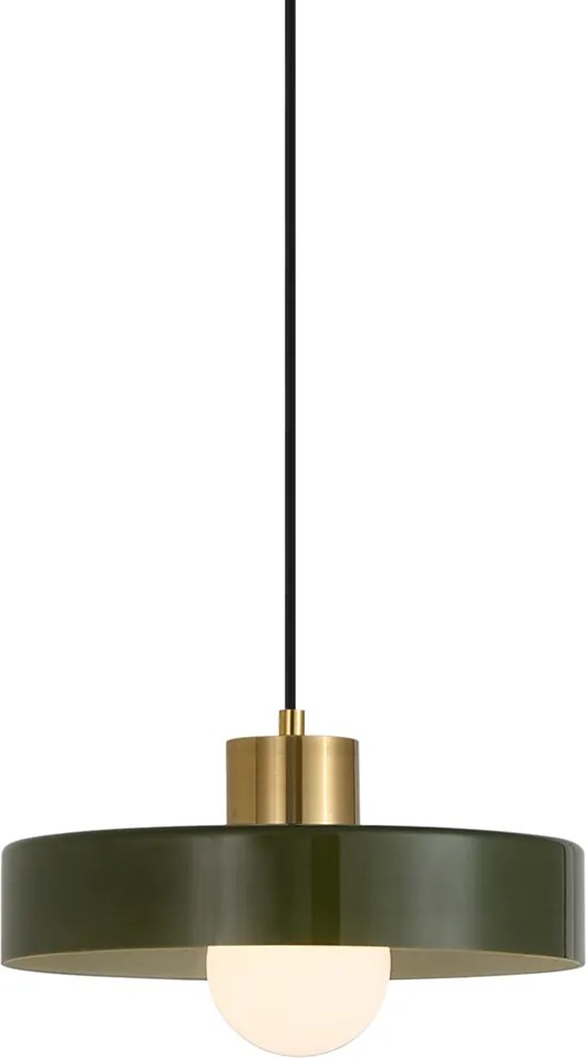 Retro hanglamp messing met groen voor railsysteem 1-fase - Iconic Jina