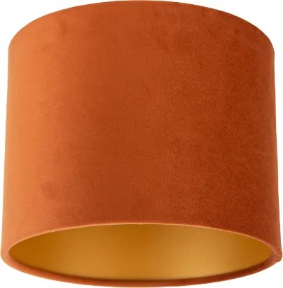 Stoffen lampenkap oranje met gouden binnenkant 18/18/14