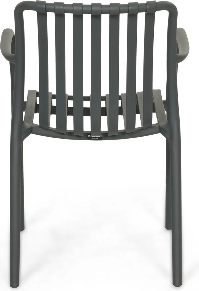 Tuinset Ronde Tuintafel 6 personen 150 cm Kunststof Grijs Domani Furniture Alba/Arancia