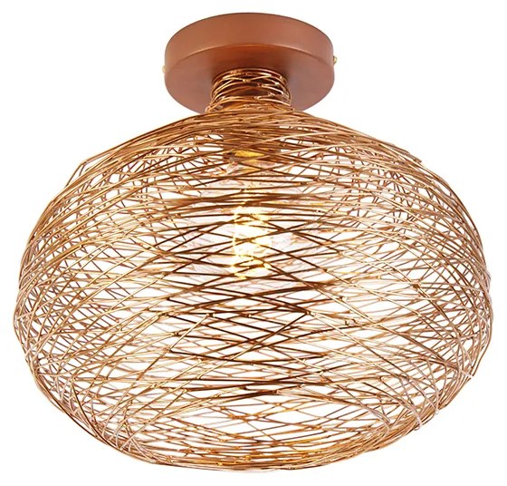Design plafondlamp koper - Sarella Design E27 rond Binnenverlichting Lamp