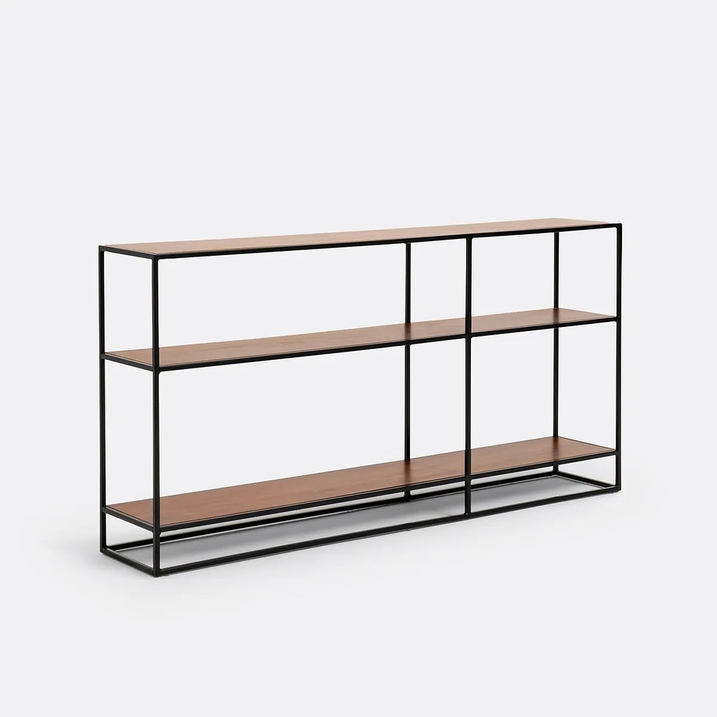 Wandtafel rek in walnootfineer en staal, Watford