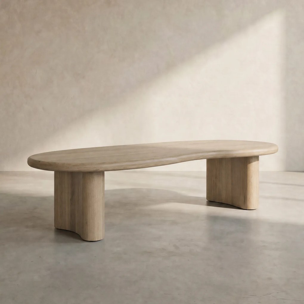 Organische Salontafel Eiken Naturel - 140 X 60cm.
