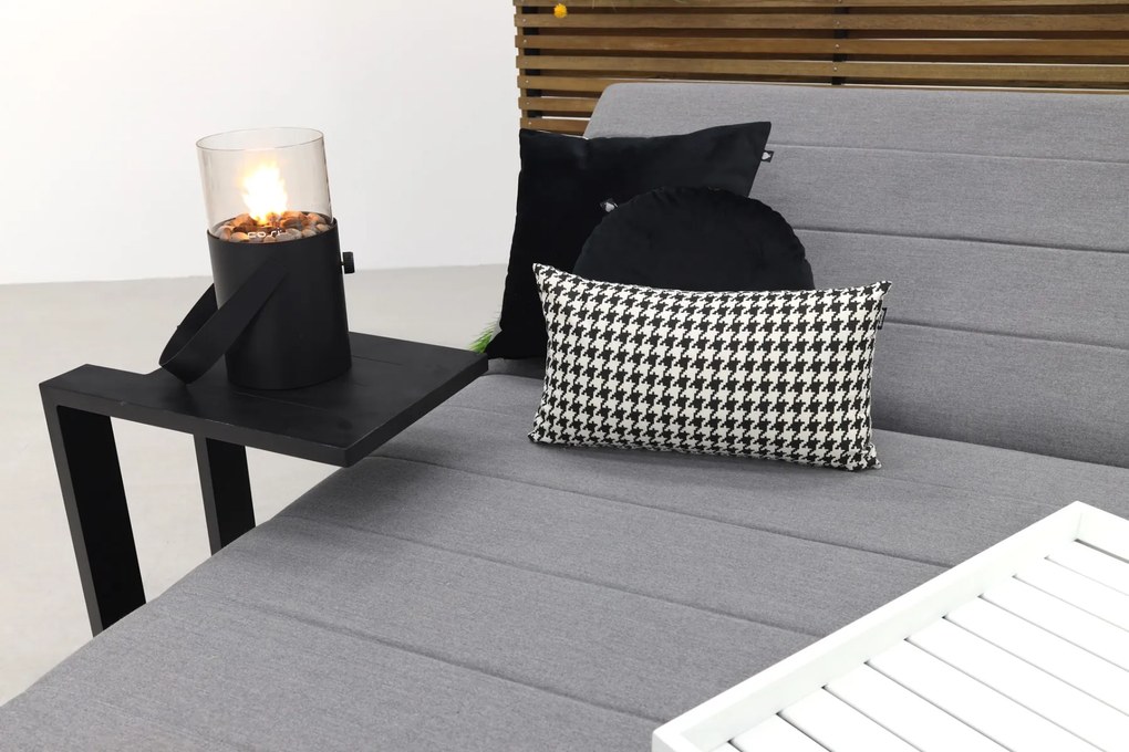 Mexico 2-persoons Sunbrella ligbed + bijzettafel - Lichtgrijs