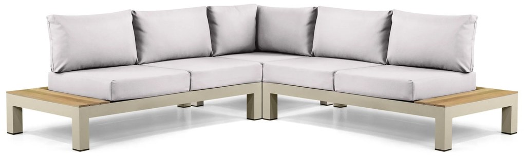 Loungeset 5 personen Aluminium/Teak Taupe Lifestyle Garden Furniture Vittoria