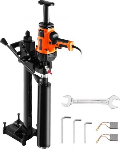 VEVOR Kernboormachine Diamantkernboormachine 2-16 cm boordiameter, draagbare diamantkernboormachine met statief en kernboor, 2000 W betonkernboormachine voor natte en droge toepassingen, voor beton