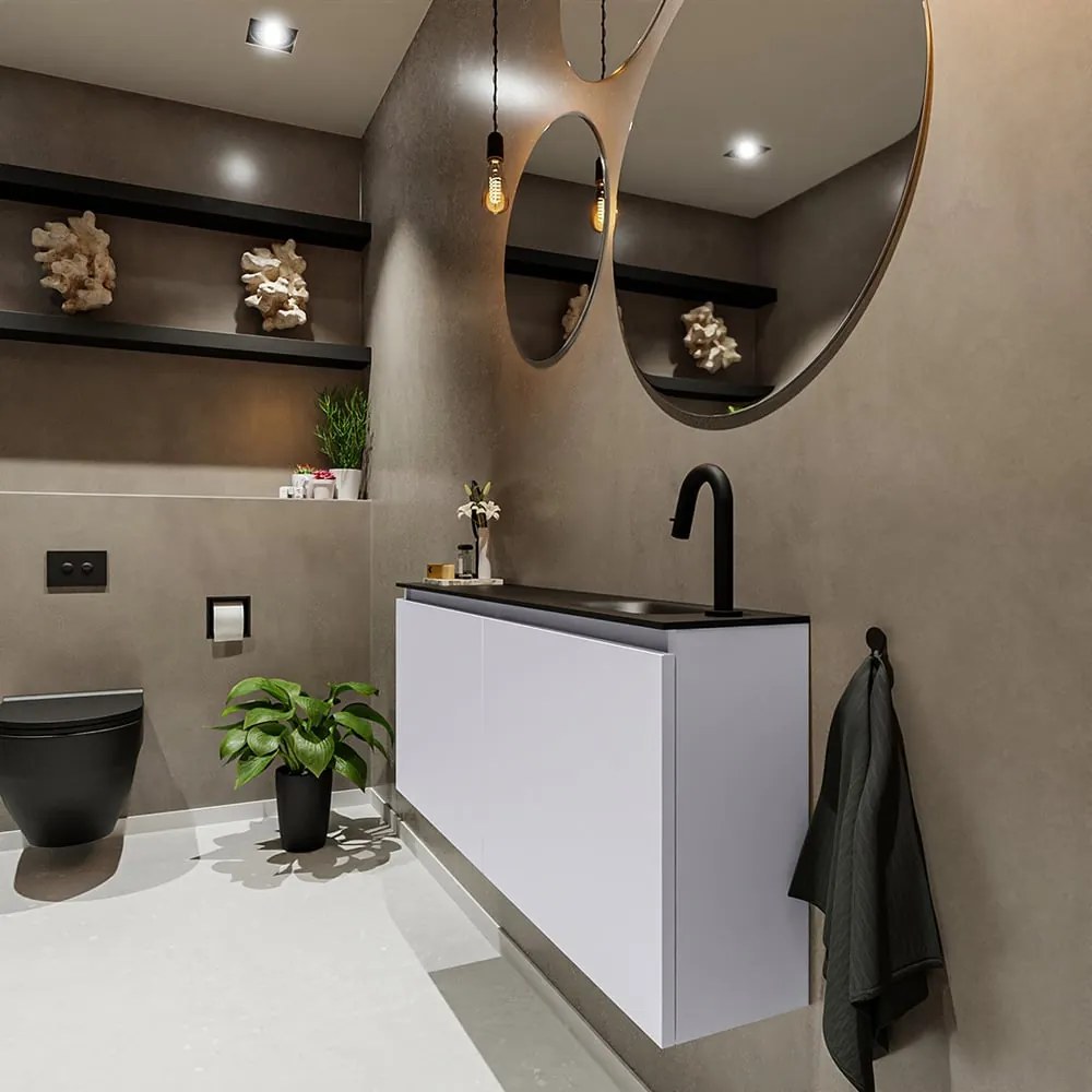 Mondiaz Ture 120cm toiletmeubel cale met wastafel urban rechts 1 kraangat