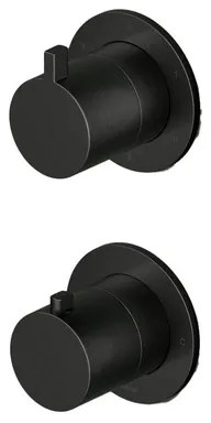 Hotbath Ace Afbouwdeel - voor inbouwthermostaat - 3-weg - omstel - zwart geborsteld PVD AC039EXTMBP