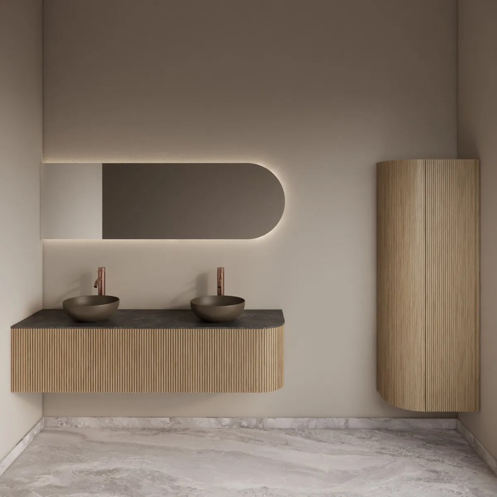 Gliss Design Alluro kolomkast 160cm met ronding rechts mist