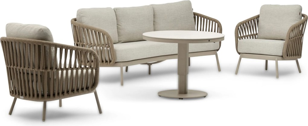 Stoel en Bank Loungeset 5 personen Rope Zand/Beige  Coco Elara/Tivano