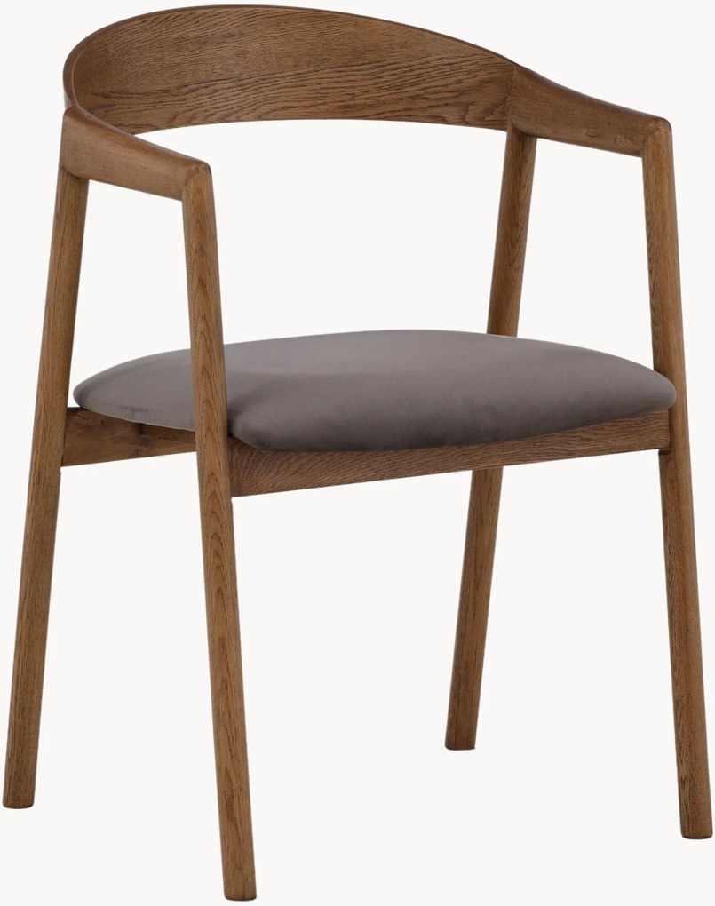 Eetkamerstoelen Långön van essenhout met fluwelen zitvlak, 2-delig