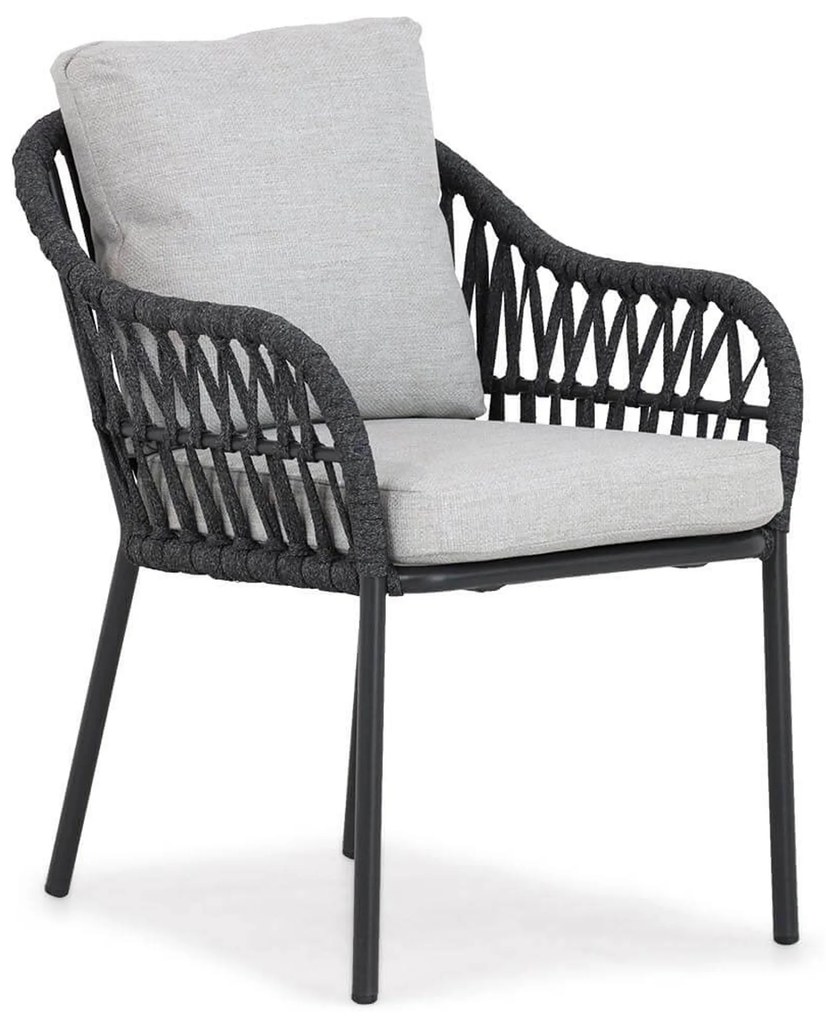 Tuinset Ronde Tuintafel 2 personen 70 cm Aluminium/rope Grijs Coco Puerto/Como